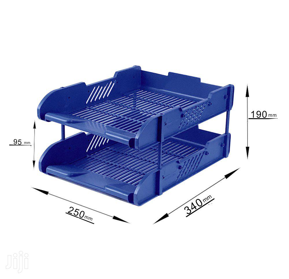 Office Tray 2tier Plastic-black