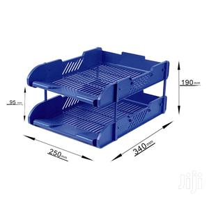 Office Tray 2tier Plastic-black