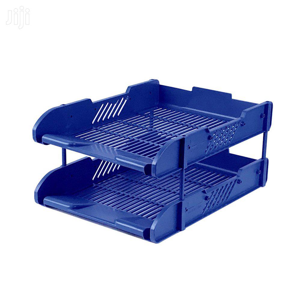 Office Tray 2tier Plastic-black