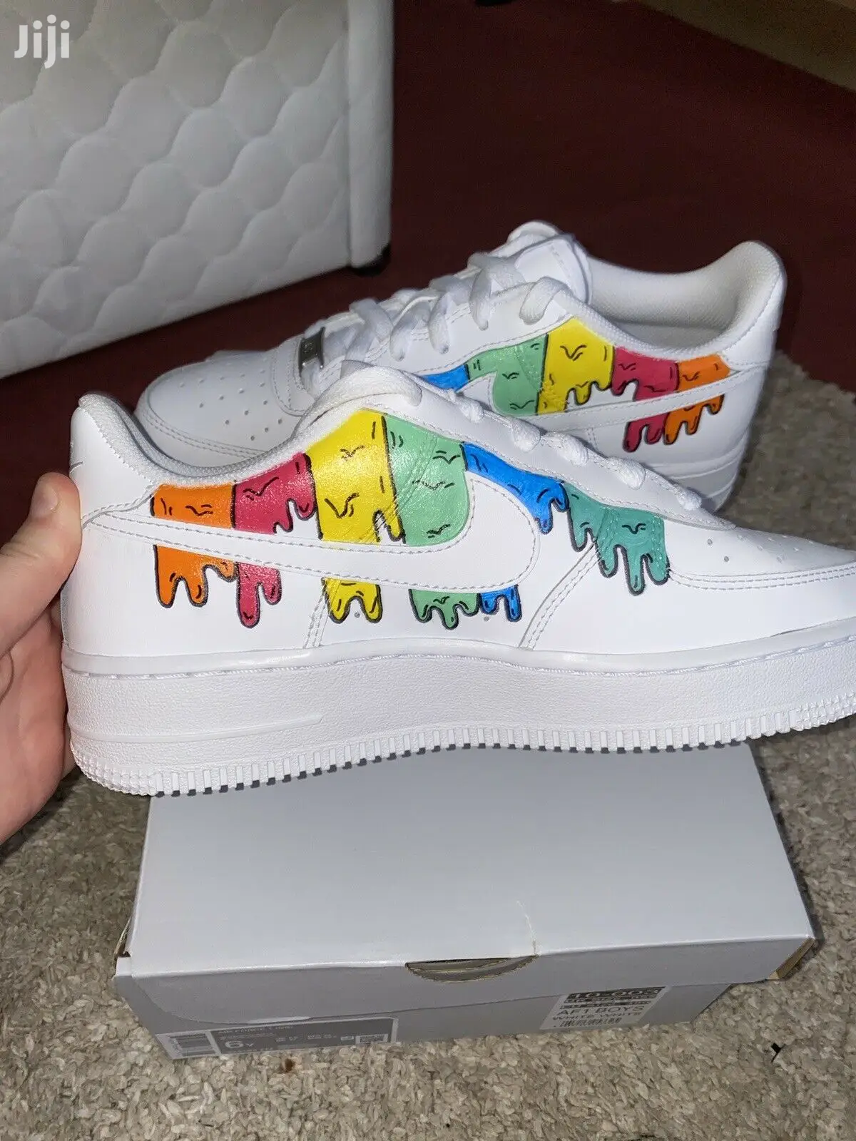 nike air force 1 lv8 matte black and teal custom