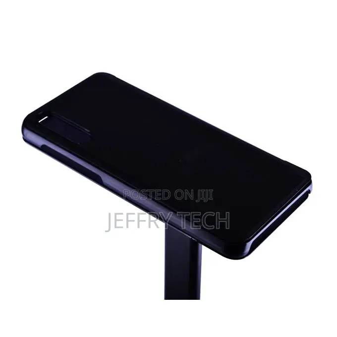 Mirror Filp Clear View Standing Cover for Samsung A50 - Blac