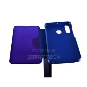 Mirror Filp Clear View Standing Cover for Samsung A60 - Blue