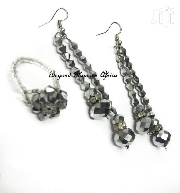 Women's Grey Crystal Jewelry Set - main view