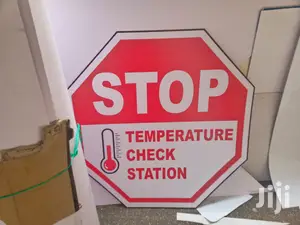 Stop For Temperature Check Up Signage