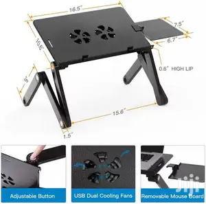 Foldable Laptop Stand With Mouse Pad And Cooling Fan
