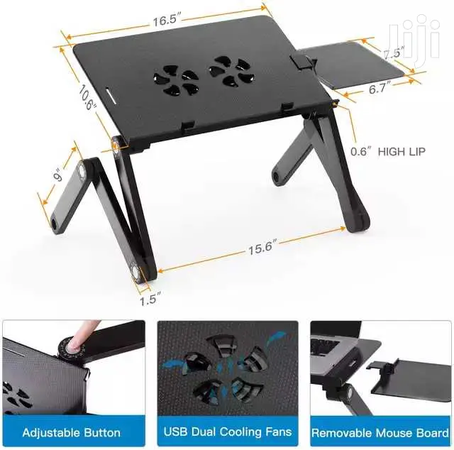 Foldable Laptop Stand With Mouse Pad And Cooling Fan