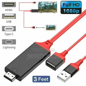 USB To HDMI Mirroring Cable Phone To HDTV Adapter For Ios/A