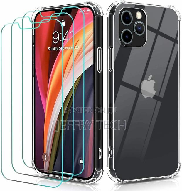 Clear Case for iPhone 12 11 Pro MAX Mini 7 8 Plus Cover Glas - thumbnail 2