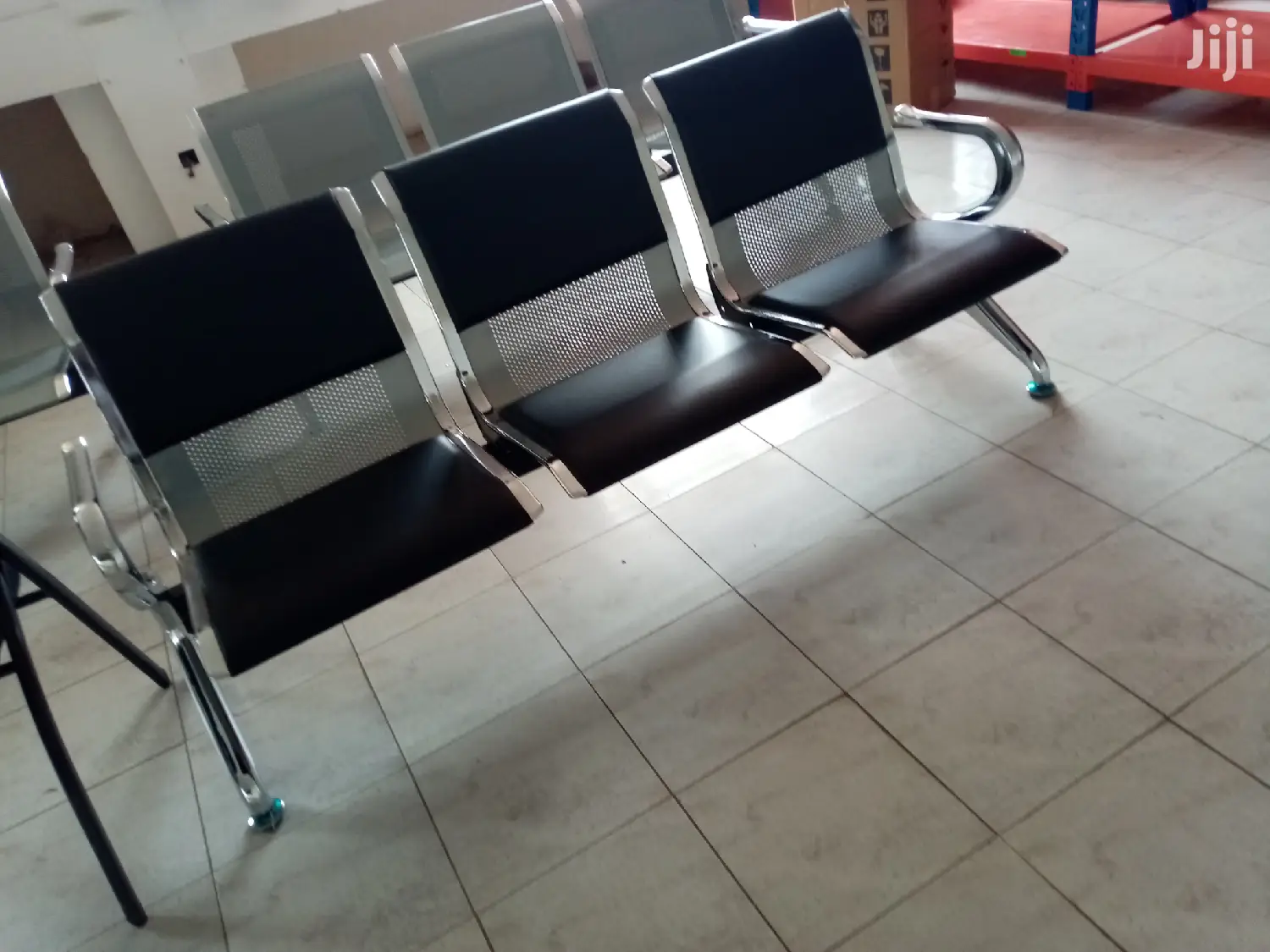 Black Padded Waiting Bench