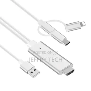 3-In-1 HDMI Cable - Lightning, Type-C, Microusb