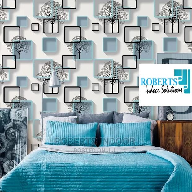 White and Blue 3D Wall Papers - main view