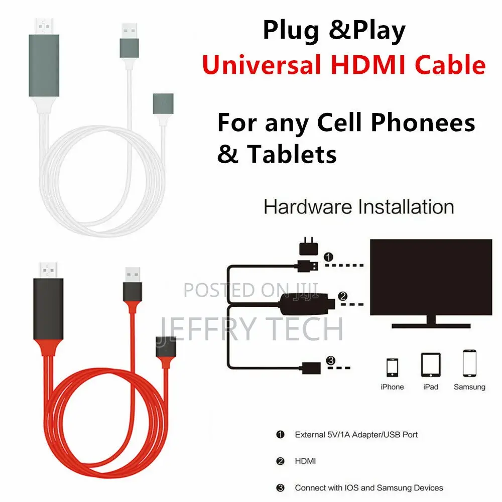 Phone To TV 1080p Universal HDMI HDTV AV Adapter Cable For C