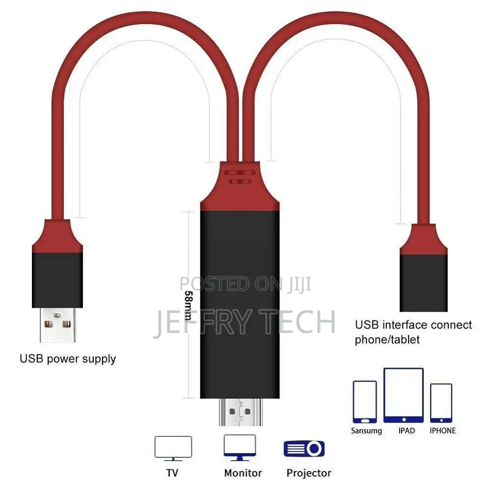 Phone To TV 1080p Universal HDMI HDTV AV Adapter Cable For C