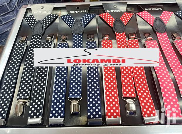 Polycadot Maroon Suspenders - main view