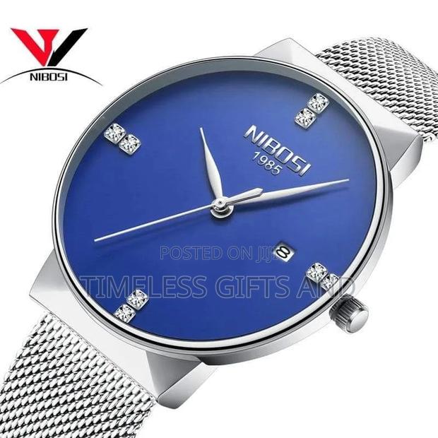 Nibosi Men Silver Watch - main view