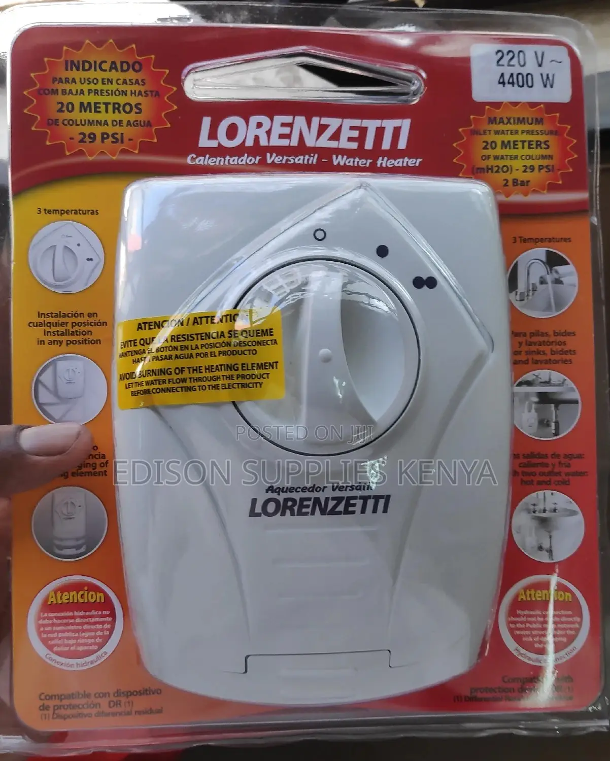 Lorenzetti Undersink Water Heater for Kitchens, Salons