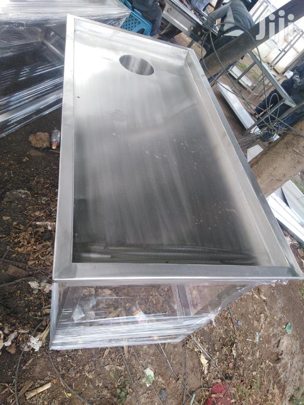 Deep Stainless Steel Kitchen Worktable - main view