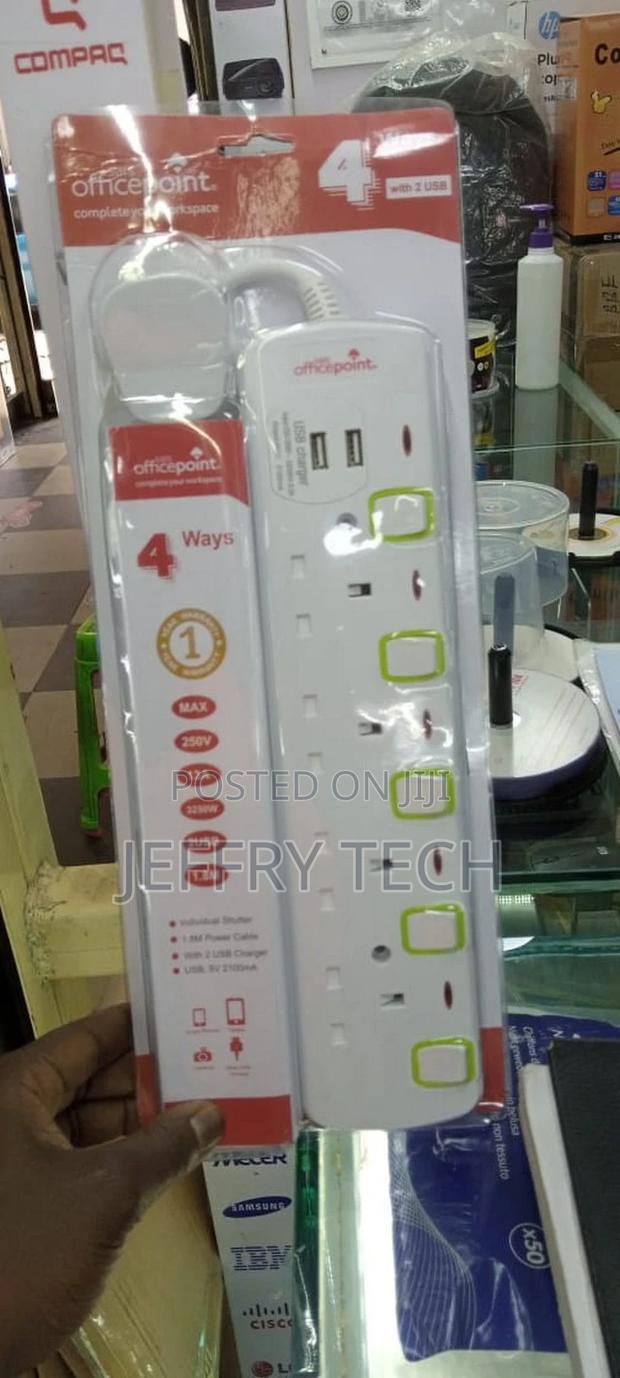 Office Point 4 Way Power Extension With USB - thumbnail 2