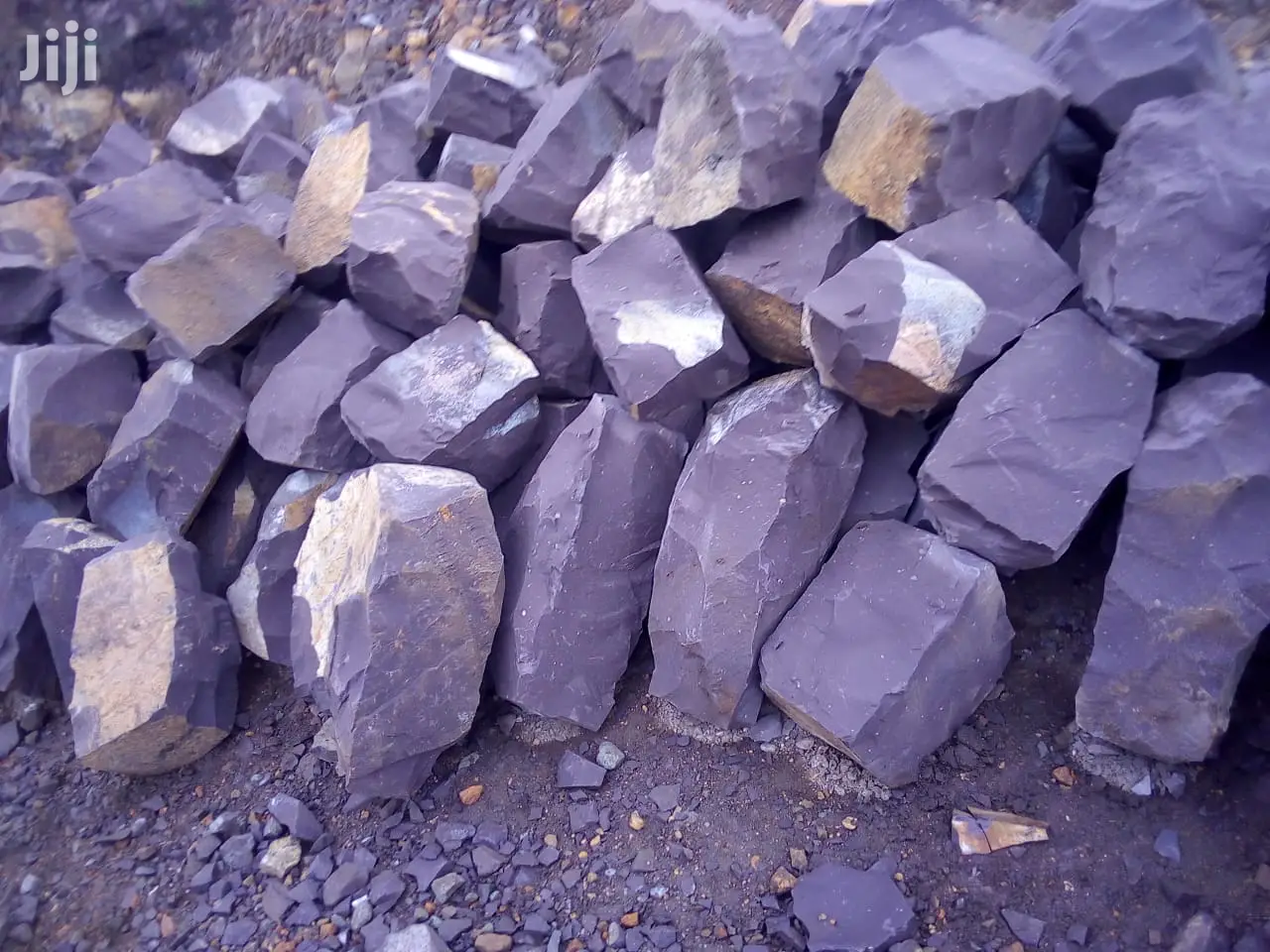 Yellow-brown Stones,Purple-blue Stones And Grey Stones