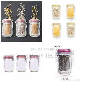Mason Jars Shaped Reusable Freezer Bags