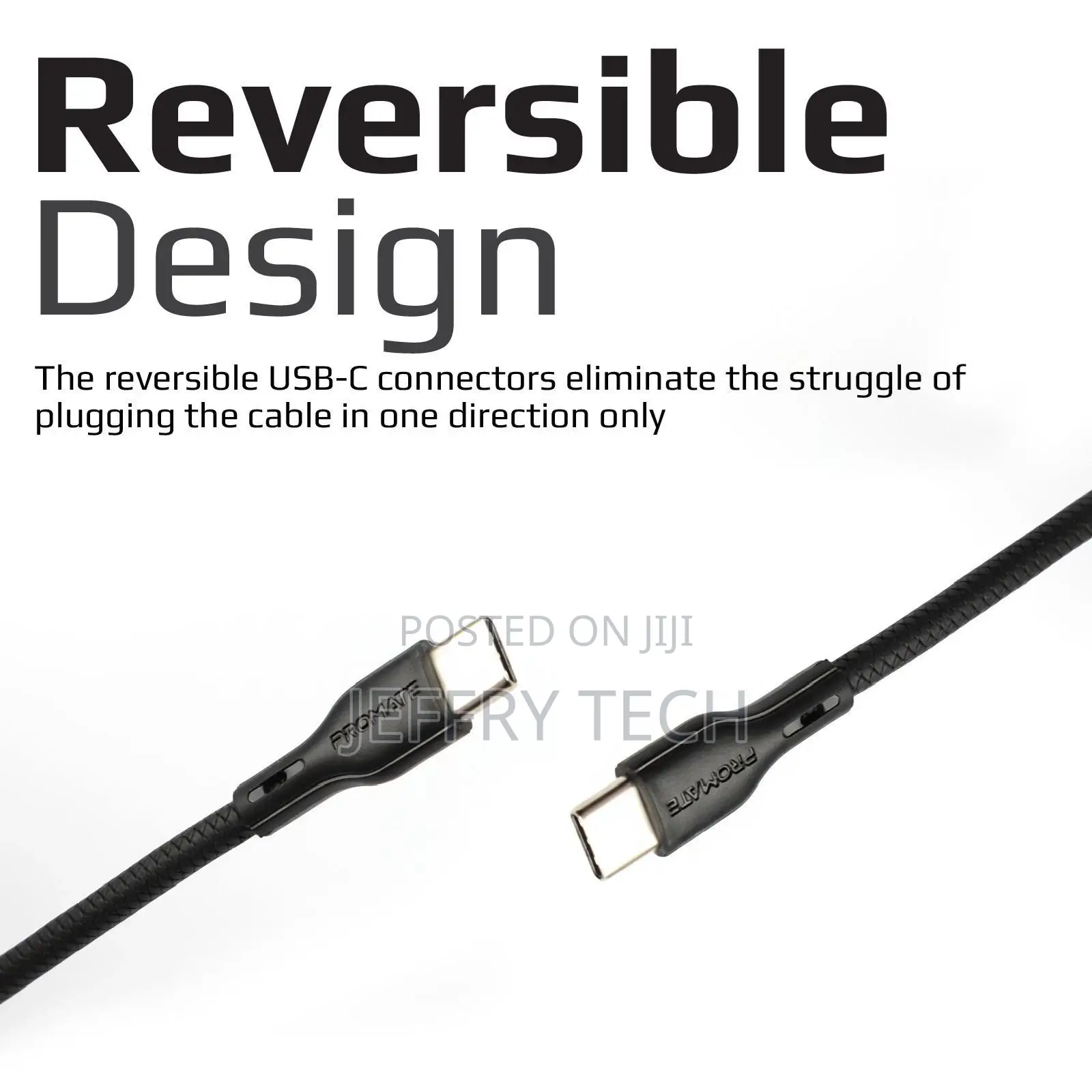 Promate POWERBEAM-CC2.BL 2m 60W USB-C To USB-C Cable With Po