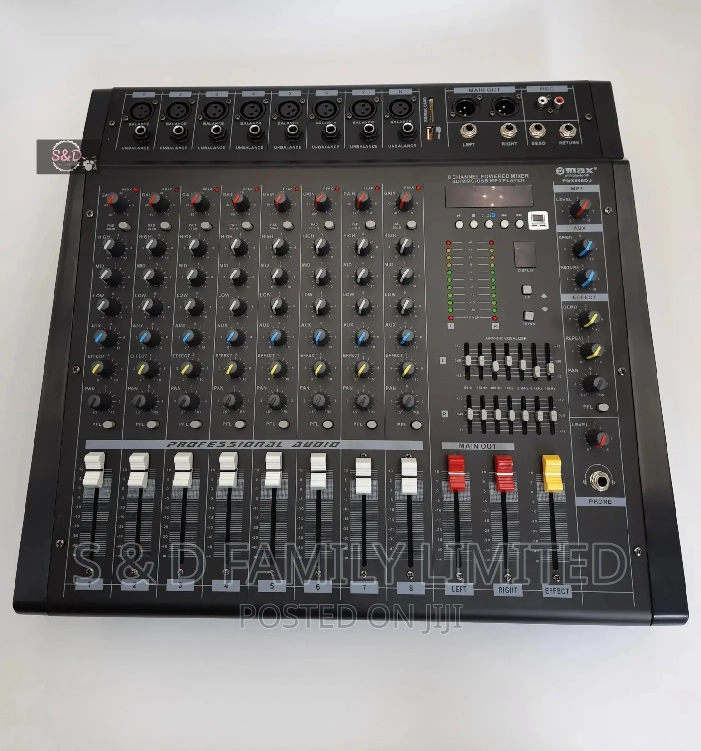 Omax 8 Channels Powered Mixer