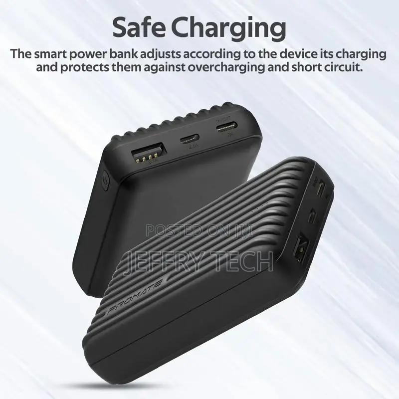 Promate 10000mah Ultra-Compact Rugged Power Bank With USB-C