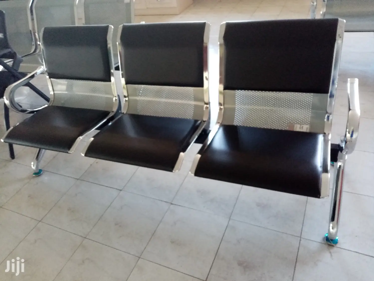 Black Padded Linked Bench