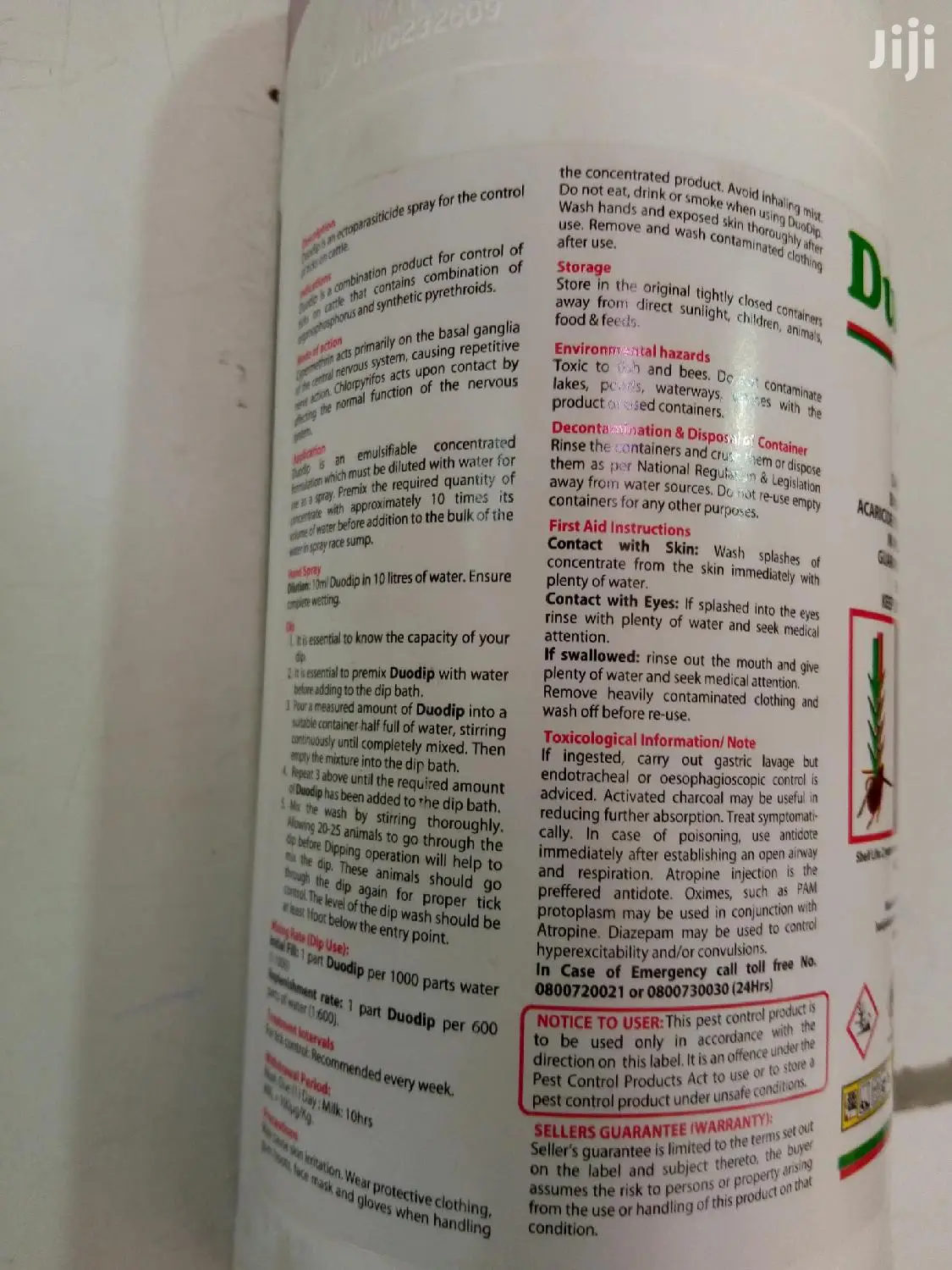 Duodip Acaricide 55% Ec 1litre