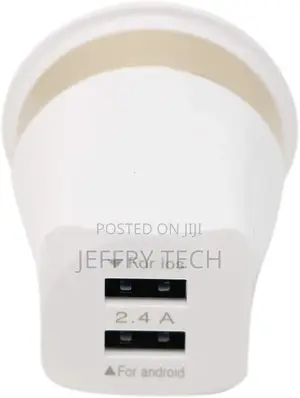 Punex, High Speed Dual USB Travel Charger, 2 USB Ports, Whit
