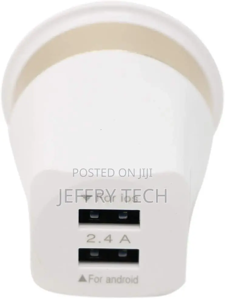 Punex, High Speed Dual USB Travel Charger, 2 USB Ports, Whit