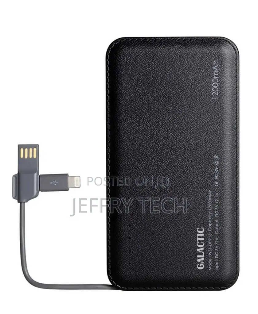 Portable Power Bank Slim Galactic 12000mah Executive Powerba