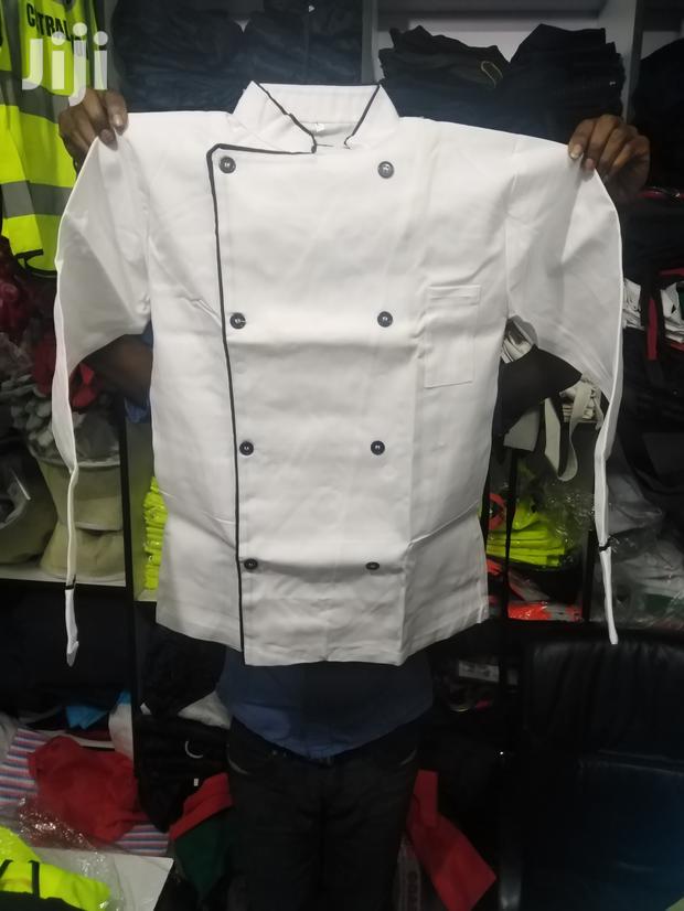 Chef Jackets-White Red Deco - main view