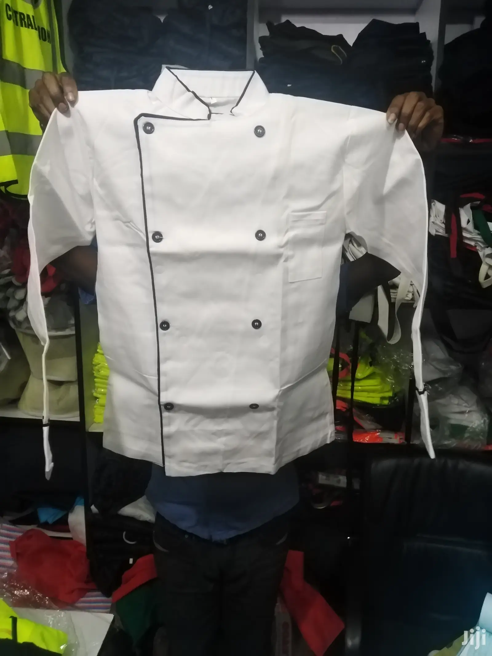 Chef Jackets-White Red Deco