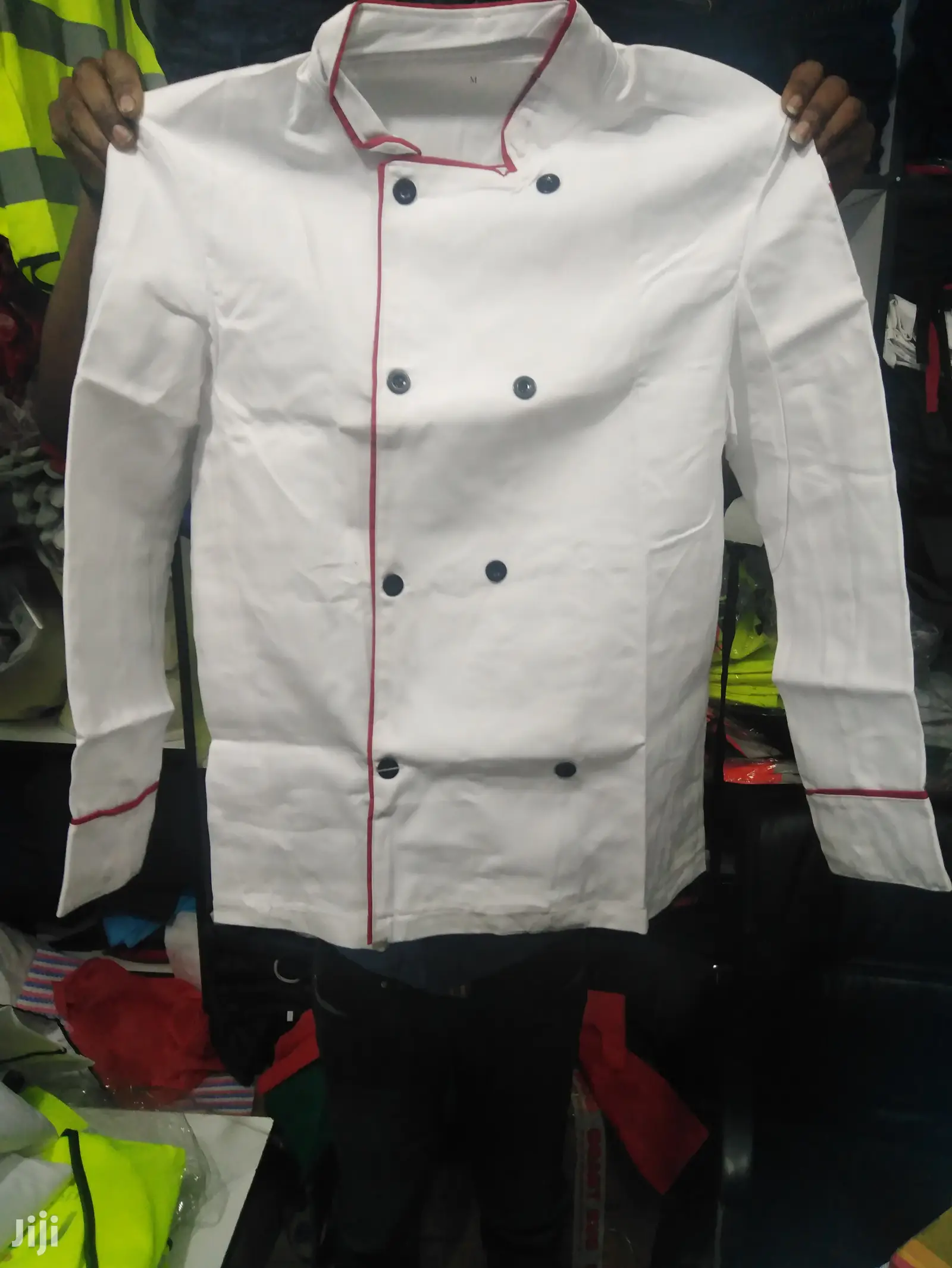 Chef Jackets-White Red Deco