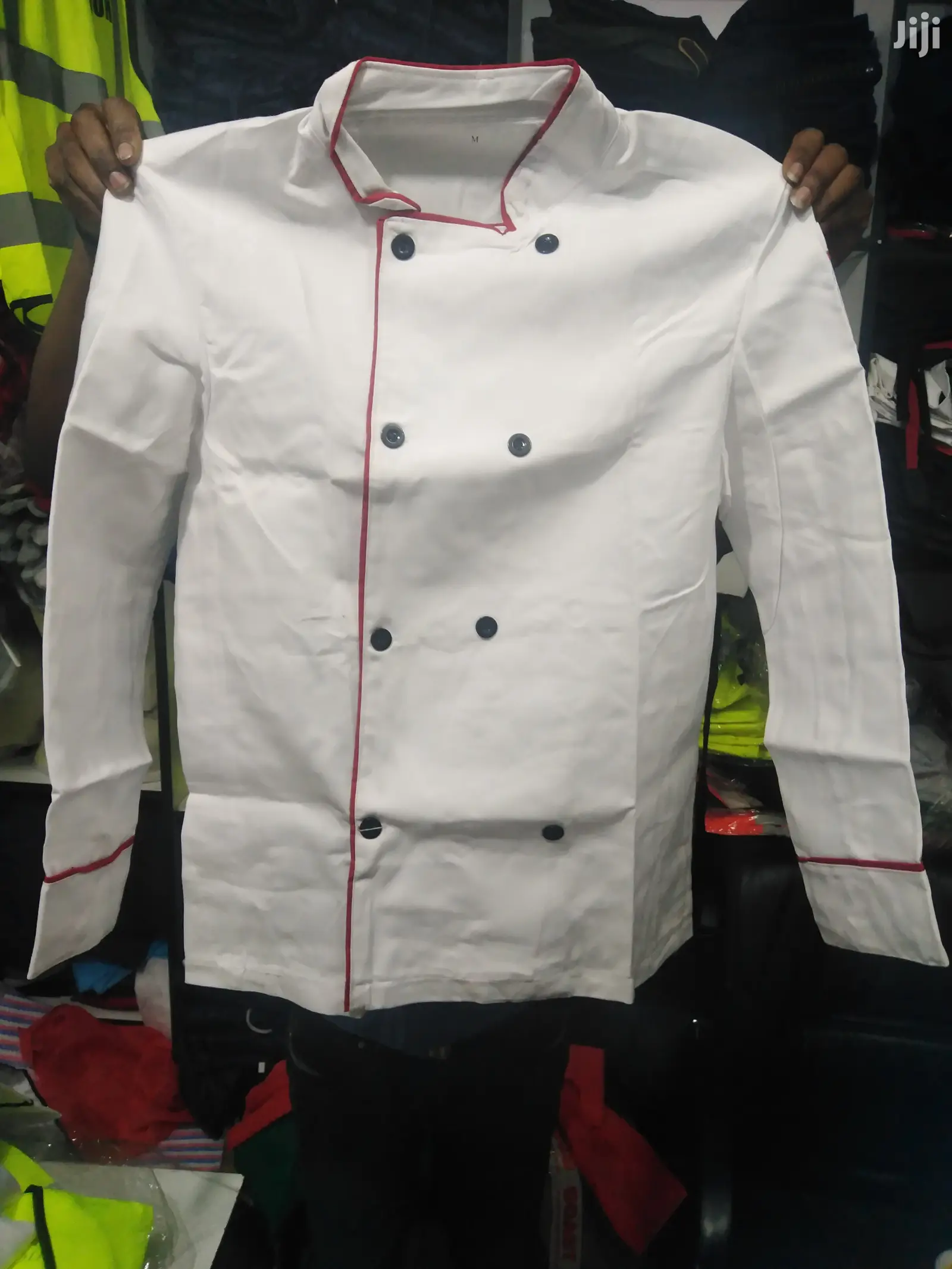 Chef Jackets-White Red Deco
