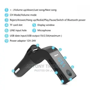 4-in-1 Hands Free Wireless Bluetooth FM Transmitter G7