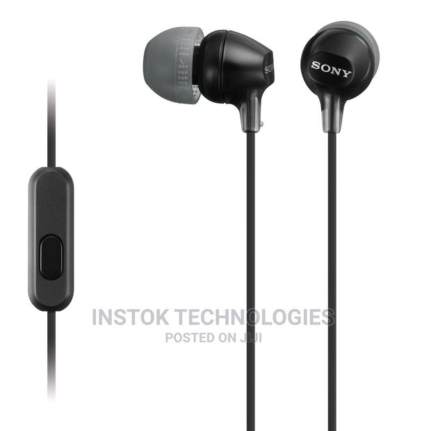 Sony MDR-EX15AP In-Ear Earbud Earphones With Mic, Black