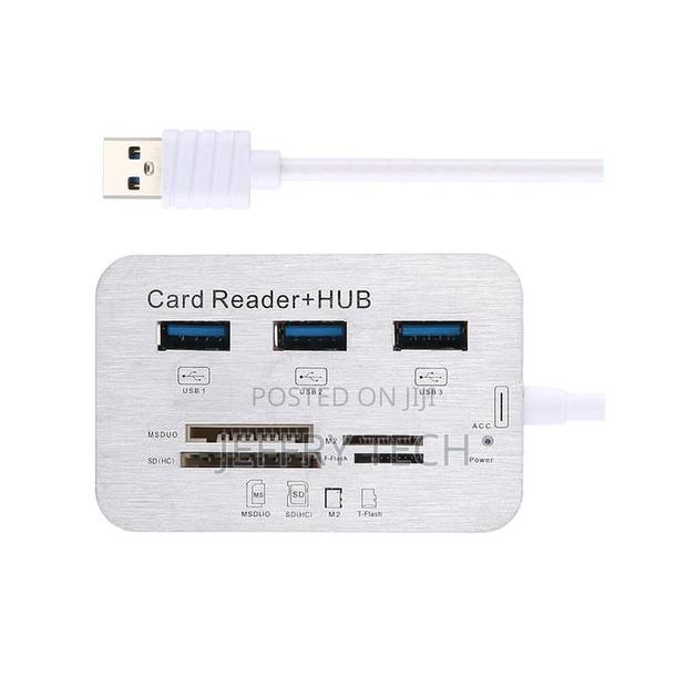 USB HUB 3.0 Multi Splitter Hub 3 Ports Card Reader White