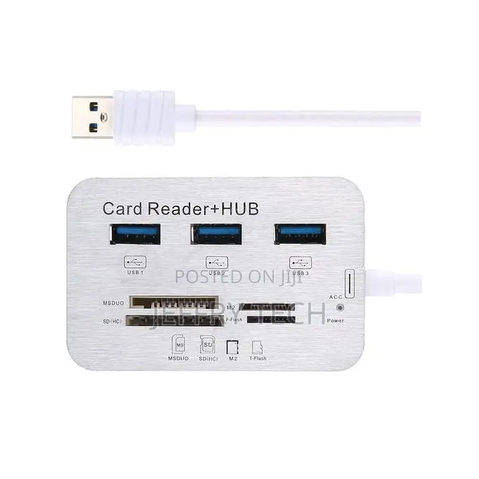 USB HUB 3.0 Multi Splitter Hub 3 Ports Card Reader White