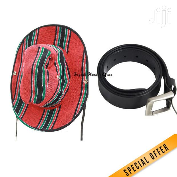 Sun Hat With Safari Cap Neck Protect And Black Beather Belt