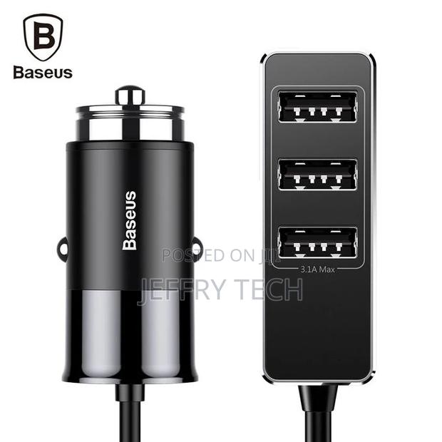 Baseus 4 Output Phone Car Charger Front 1 Port Rear 3 USB
