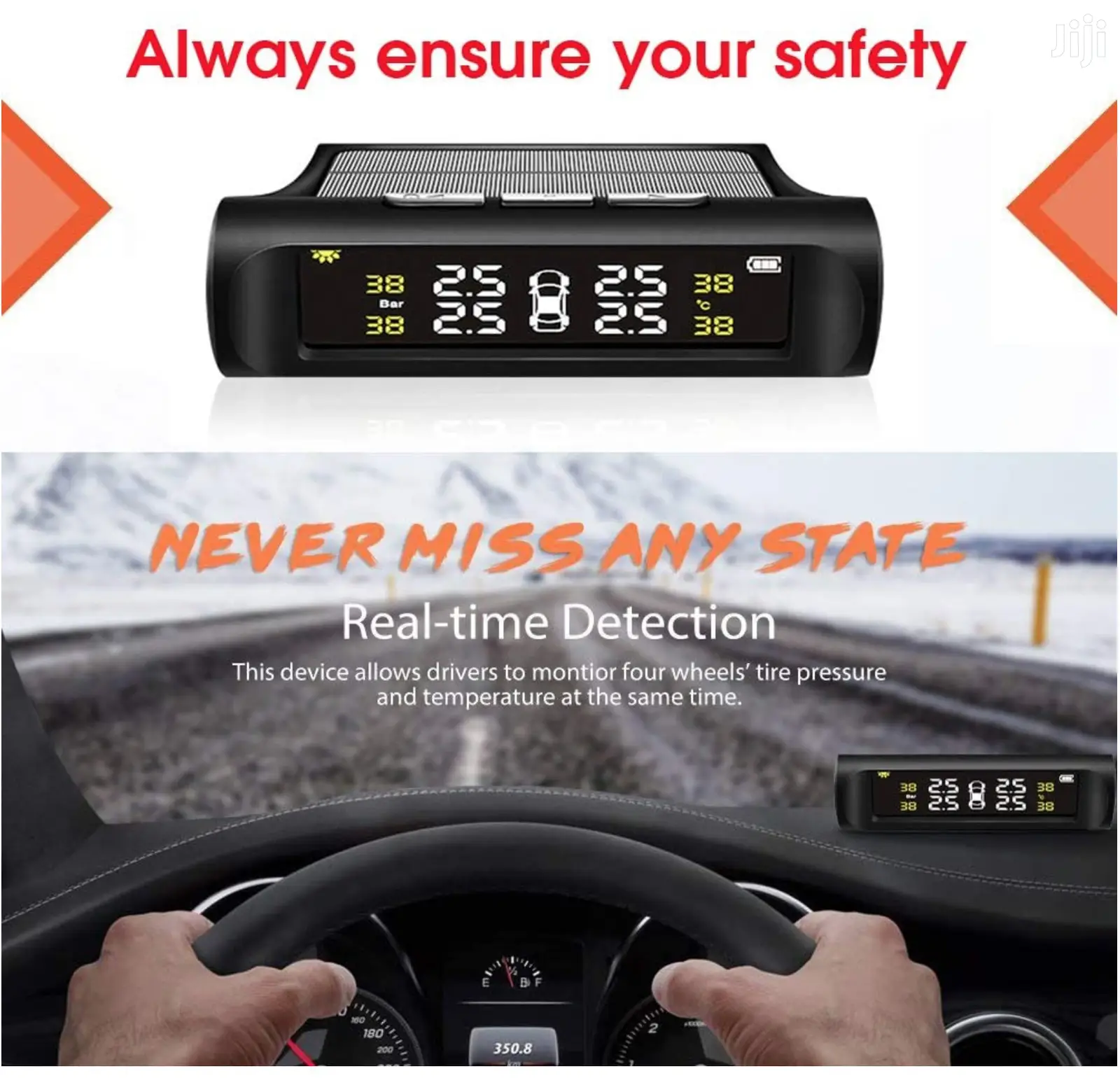 Car Tire Pressure Monitoring System -TPMS Solar -Internal