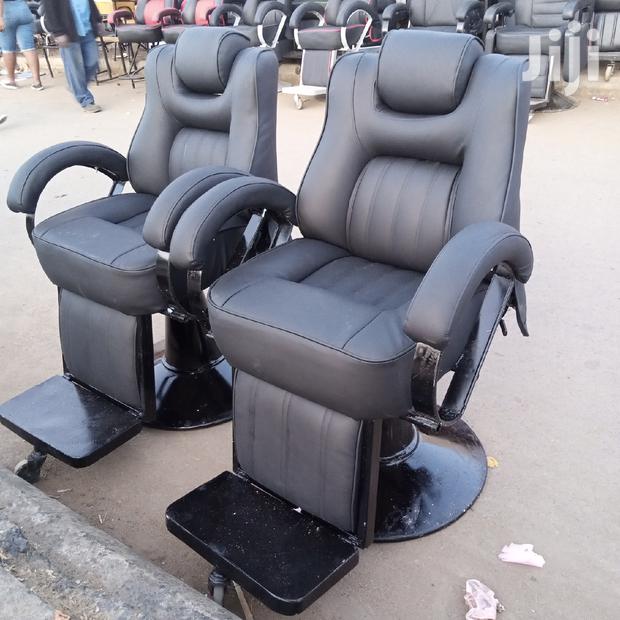 Plain Black Kinyozi Chair - main view