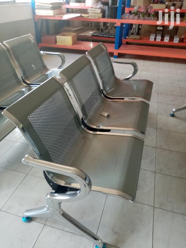 Silver Linked Non Padded Waiting Chair