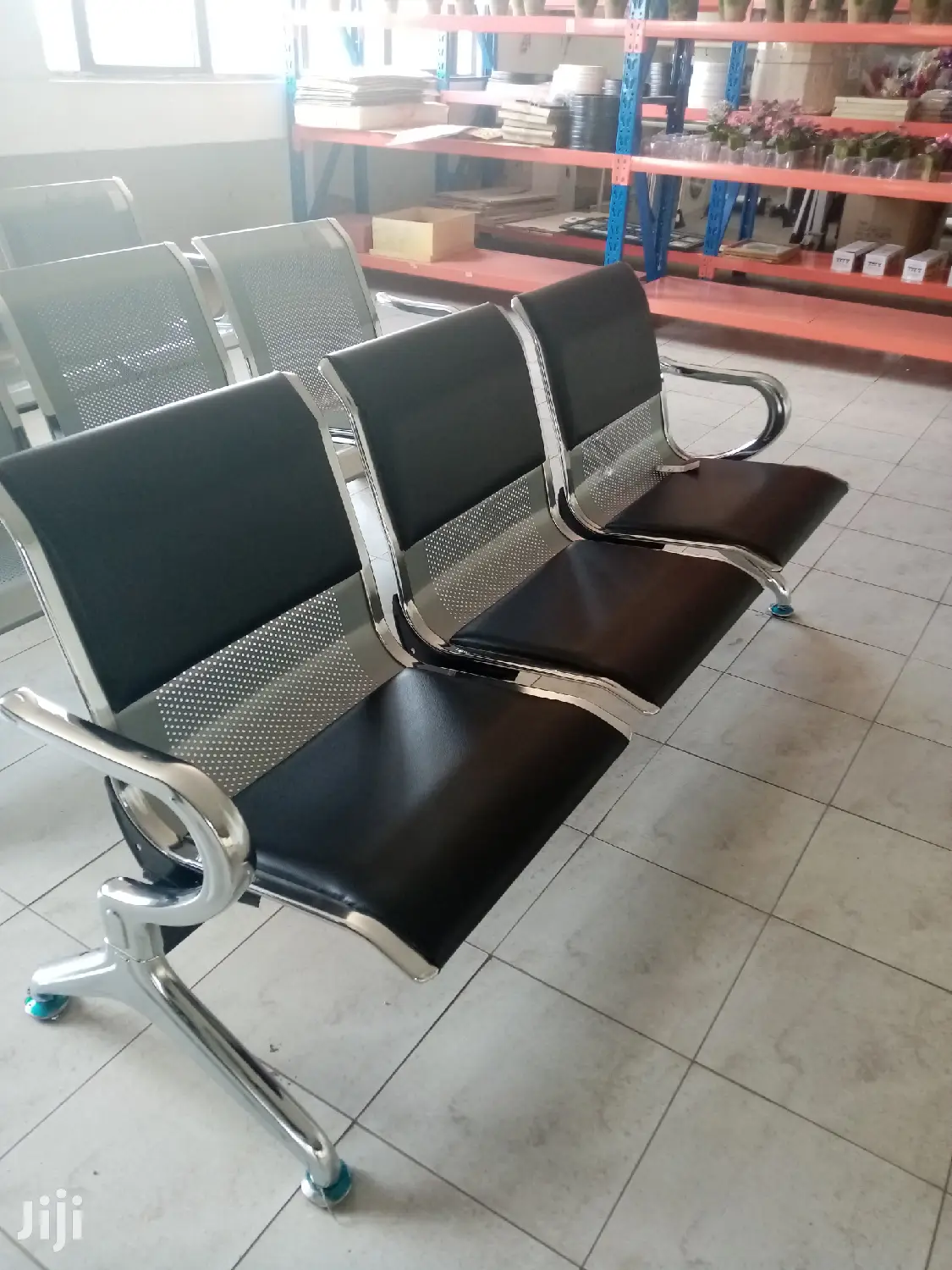 Black Padded Waiting Chair