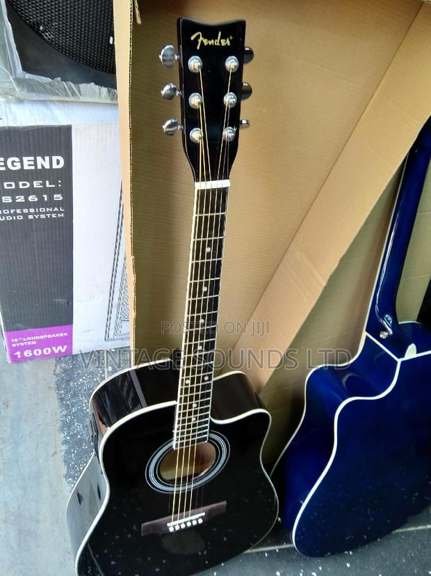 Semi Acoustic Electric Guitar Black - main view