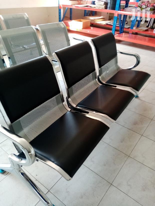 Black Padded Linked Waiting Chair