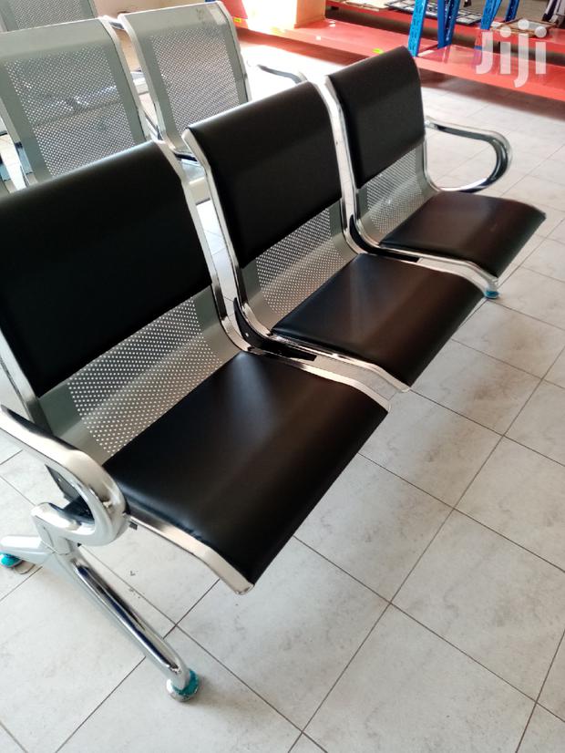 Black Padded Waiting Bench