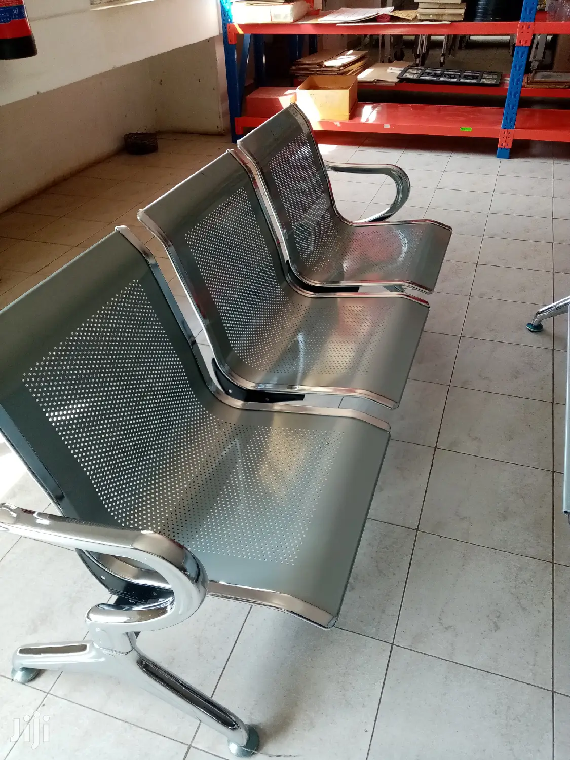 Ideal Non Padded Linked Waiting Silver Chair